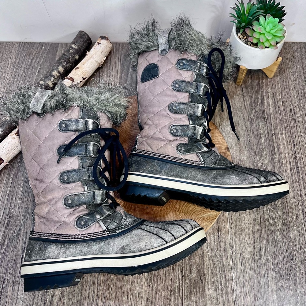 *Sorel | Women's Tofino Mid Calf Fleece Lined Waterproof Boots in Faded Grey 7.5